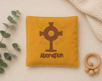 Catholic Adoration Soft Book for Baby | Eucharistic Baby Book | Quiet Mass Toy | Catholic Baby Gift | Christian Sensory Book