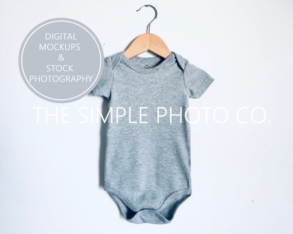 Baby Bodysuit Mockup Of Gray Bodysuit Photo Of