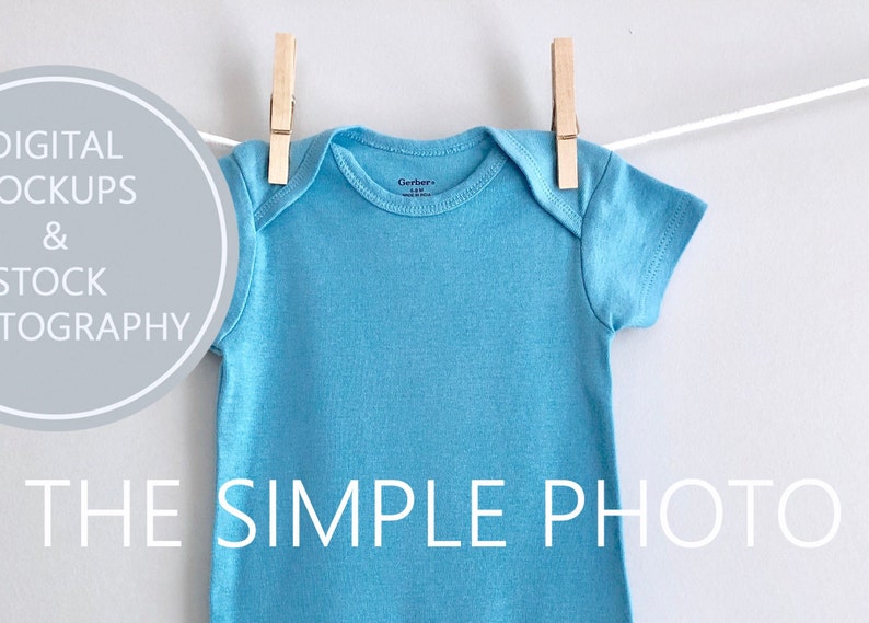 Download Blank Blue Gerber Onesie Mockup Photo of Baby Bodysuit ...