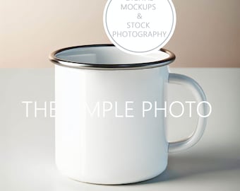 Maquette de tasse de camp, maquette de tasse, photo de tasse à café, photo de style, photo de tasse, tasse blanche, tasse à café vierge, tasse unie