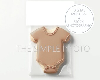 Boho Folded Treat Bag Label Mockup Cookie Bag Topper Mockup Neutral Baby Shower Folded Tag Favor Label Mockup Baby Neutral Favor Bag Mockup