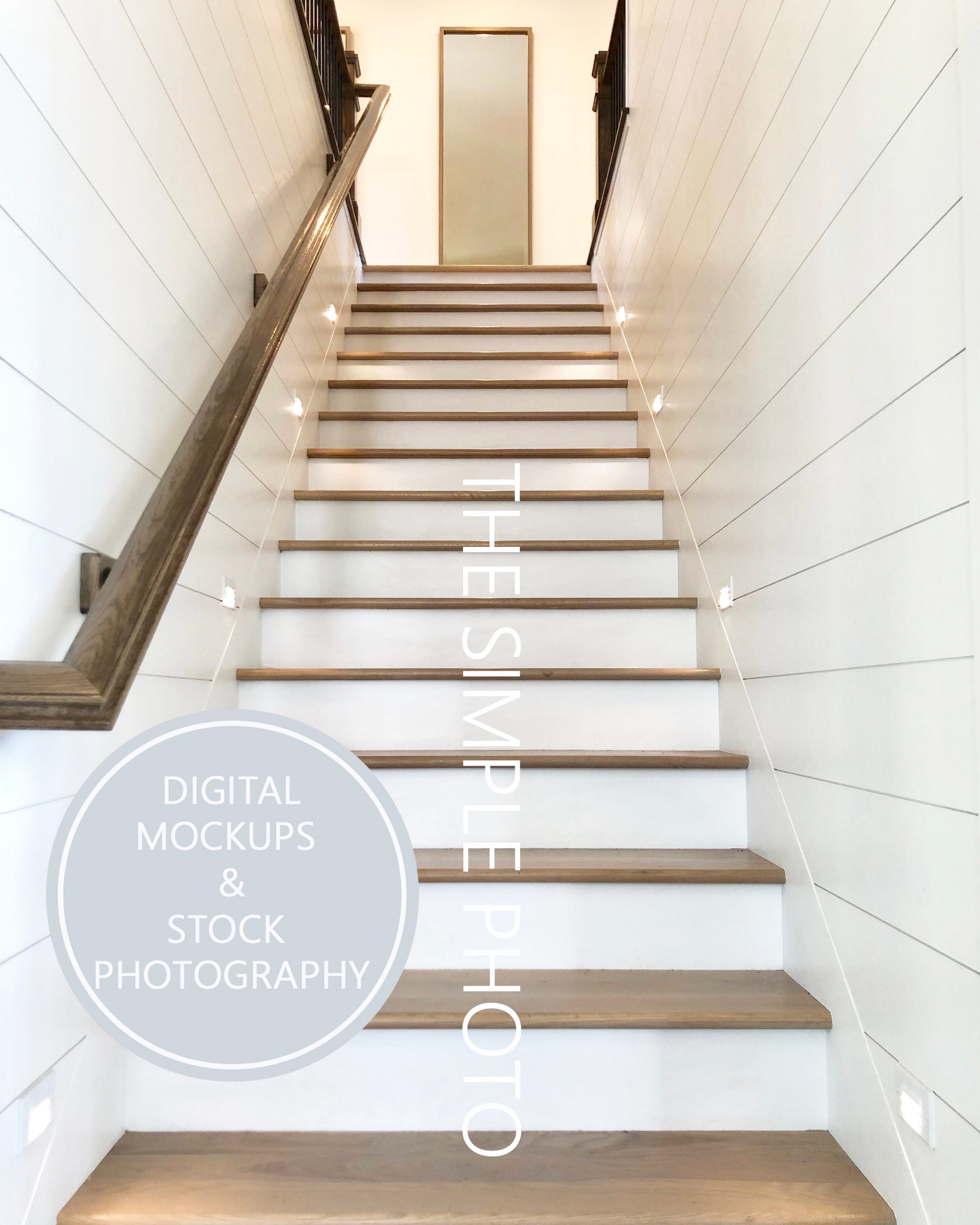 Vinyl Treppe Riser Mockup, Treppe Stock Foto, Foto Mockup, Plain Stair Risers, Vinyl Mockup, Treppe Riser Bild, Bauernhaus Treppe Foto