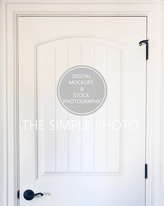 Door Wreath Mockup Blank Door Photo Plain White Wood Door Etsy