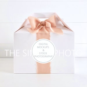 Gable Box Label Sticker Mockup Logo Mockup Shower Treat Box Mockup Wedding Thank You Gift Mockup Party Favor Mockup Gift Tag Mockup JPEG