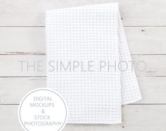 Towel Mockup, Kitchen Towel Photo, Kitchen Towel Mockup, Hand Towel Mock Up, Stock Photography, Image of White Towel, Blank Kitchen Towels