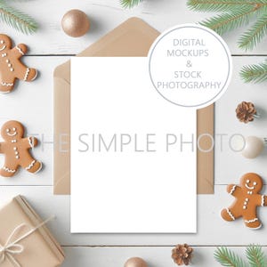 Convite de Natal Mockup em branco Vertical Cartão de Natal Minimalista Mockup Convite para Festa de Natal Mockup Convite para Festa 5x7 Mockup JPEG