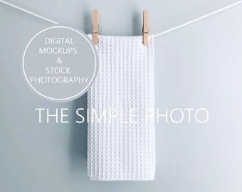 Blank Waffle Weave Towel Mockup, Photo of Towel, Towel Stock Photo, Mock Up of Towel, Mockups, Towel Background, Digital Towel Mockup, JPEG