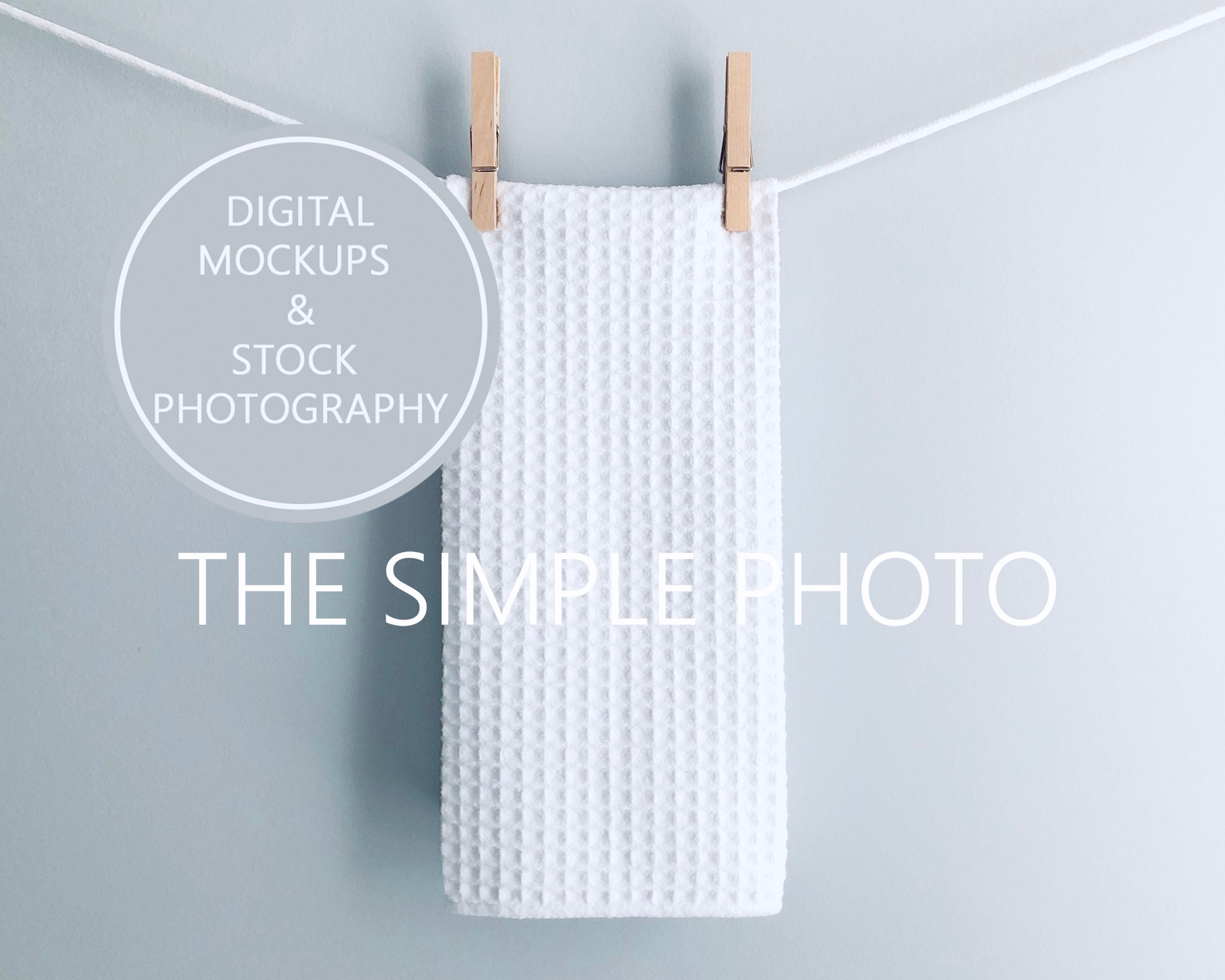Blank Waffle Weave Towel Mockup Photo of Towel Towel Stock Etsy
