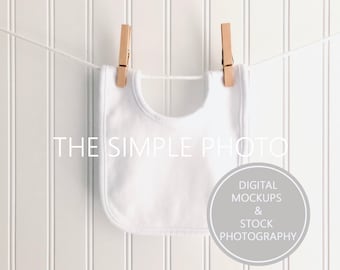 Blank White Gerber Baby Bib Mockup, Photo of Baby Bib, Bib Stock Photo, Styled Photography, Mock Up of Baby Bib, Baby Mockups, Baby Clothes