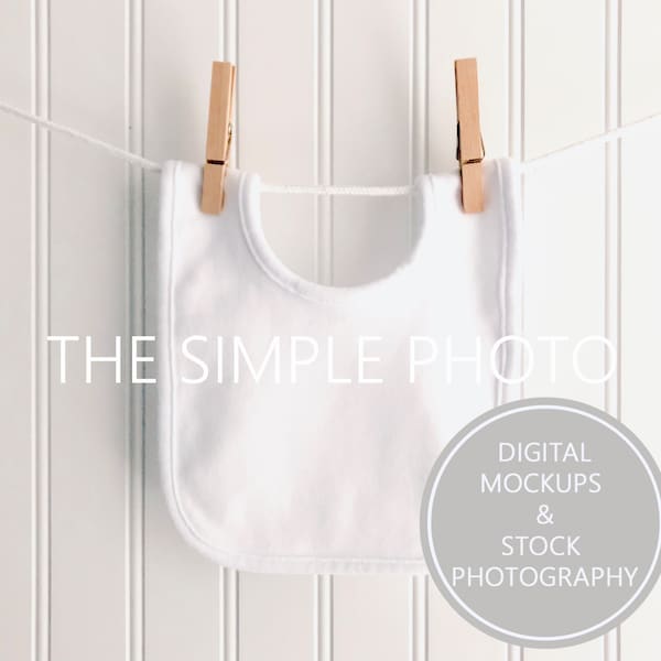 Blank White Gerber Baby Bib Mockup, Photo of Baby Bib, Bib Stock Photo, Styled Photography, Mock Up of Baby Bib, Baby Mockups, Baby Clothes