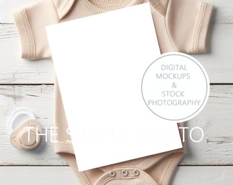 Boho Baby Shower Invitation Mockup Baby Girl Baby Boy Invitation Mockup Simple Baby Invitation Mockup Blank 5x7 Baby  Announcement Mockup