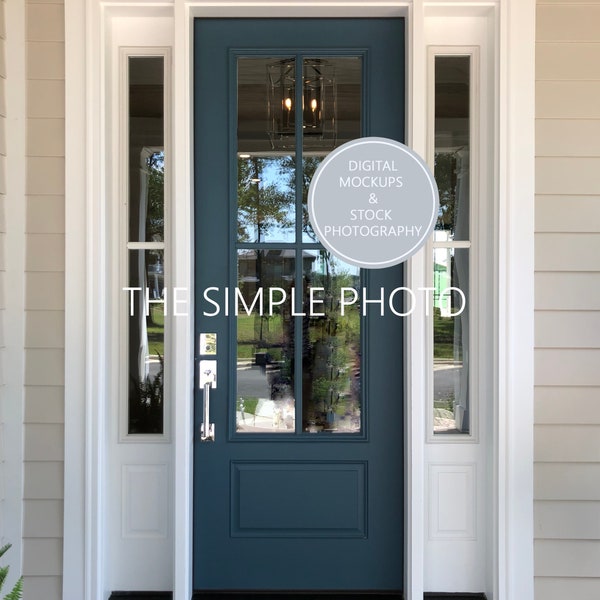 Blue Door Mockup, Blank Door Photo, Plain Exterior Door, Blank Blue Door, Photo of Door, Wreath Mockup, Vinyl Decal Mock Up, Exterior Door