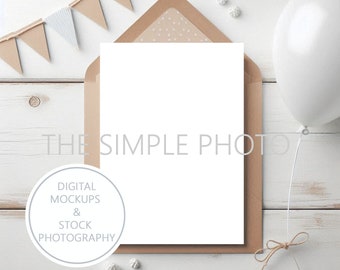 Baby Shower Invitation Mockup 1st Birthday Party Invitation Mockup Farmhouse Party Invitation Mockup Blank Invitation Mockup 5x7 Card Mockup
