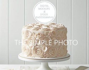 Maqueta de pastel, maqueta de topper de pastel neutro, foto de pastel, foto de stock con estilo, foto de stock de pastel, pastel con estilo, topper de pastel en blanco, maqueta, JPEG