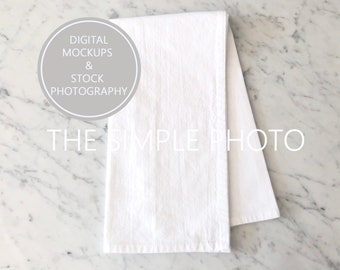 Towel Mockup, Kitchen Towel Photo, Kitchen Towel Mockup, Hand Towel Mock Up, Stock Photography, Image of White Towel, Blank Kitchen Towels