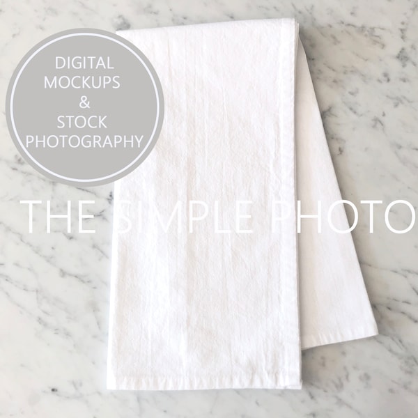 Towel Mockup, Kitchen Towel Photo, Kitchen Towel Mockup, Hand Towel Mock Up, Stock Photography, Image of White Towel, Blank Kitchen Towels