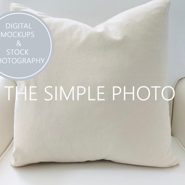 Blank Natural Pillow Cover Mockup, Pillow Mockup, Photo of Pillow, Square Pillow Photo, Plain Pillow, Styled Pillow Mockup, Styled Pillow