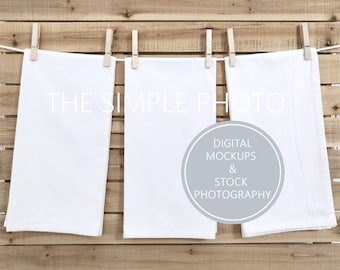 Towel Set Mockup, Kitchen Towel Photo, Kitchen Towel Mockup, Hand Towel Mockup, Stock Photography, Image of White Towels,Blank Set of Towels