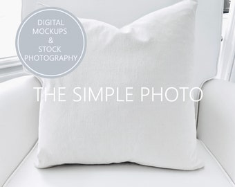 Blank White Pillow Cover Mockup, Pillow Mockup, Photo of Pillow, Square Pillow Photo, Plain Pillow, Styled Pillow Mockup, Styled Pillow