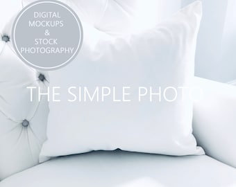 White Pillow Mockup, Cushion Mockup, Blank Pillow Mockup, Cotton Pillow Photo, White Pillow Photo, Square Pillow Image, Product Photo