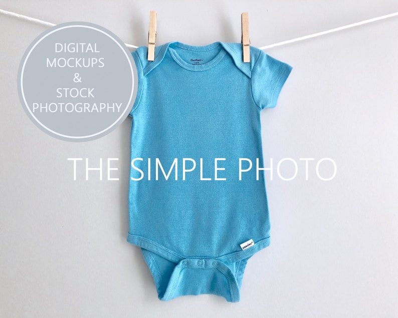 Download Blank Blue Gerber Onesie Mockup Photo of Baby Bodysuit Baby | Etsy