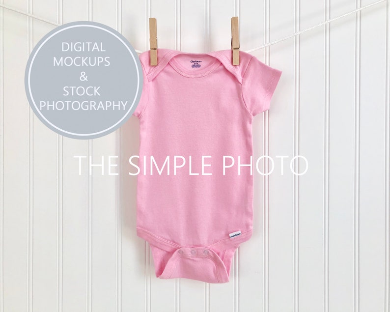 Download Blank Gerber Pink Onesie Mockup Photo of Baby Bodysuit ...