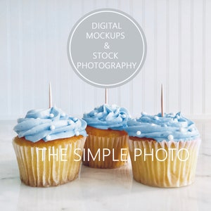 Cupcake Topper Mockup, Cupcake Mockup, Foto di Cupcakes, Foto stock in stile, Foto stock di Cupcakes, Cupcakes in stile, Cupcake Topper vuoto
