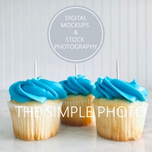 Cupcake Topper Mockup, Blue Cupcake Mockup, Foto di Cupcakes, Styled Stock Photo, Foto Stock di Cupcakes, Cupcakes in stile, Cupcake blank