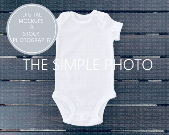 Blank Baby One Piece Photo Baby Mockup White Bodysuit Etsy