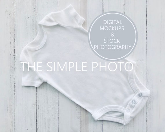 White Infant One Piece Bodysuit Mockup Baby Mockup White Etsy