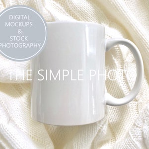 Coffee Cup Mockup, Mug Mockup, Photo Of Coffee Mug, Styled Stock Photo, Stock Photo of Mug, White Mug, Blank Coffee Mug, Plain Mug