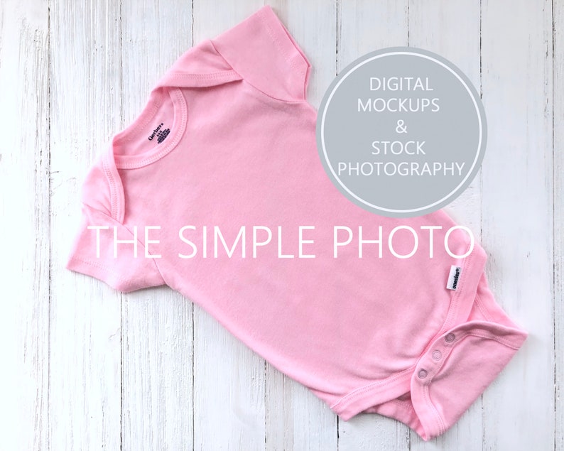 Download Blank Pink Gerber Onesie Mockup Photo of Baby Bodysuit Baby | Etsy
