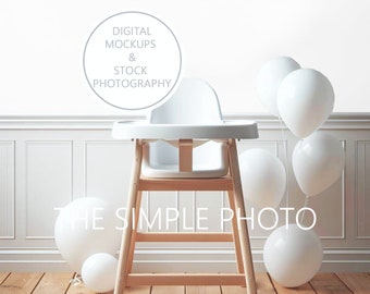 Highchair Bunting Mockup Birthday Banner Mockup 1st Birthday Pendant Mockup Baby Birthday Mockup Party Bunting Mockup Highchair Wall Photo