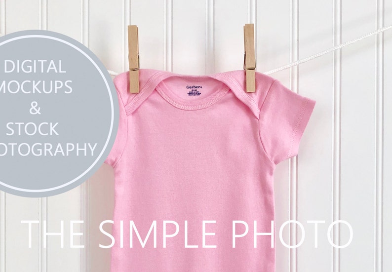 Download Blank Gerber Pink Onesie Mockup Photo of Baby Bodysuit Baby | Etsy