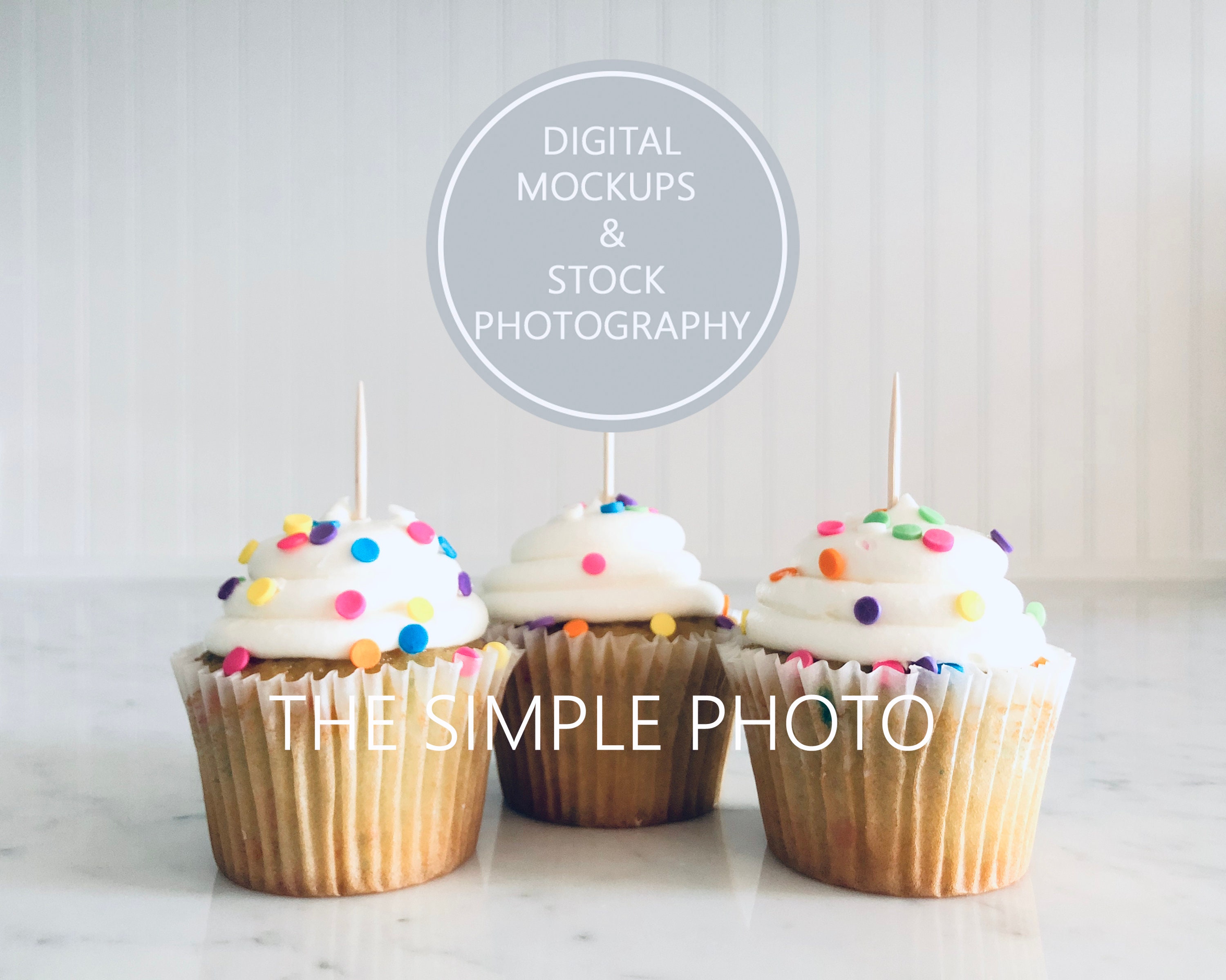Download Cupcake Topper Mockup Cupcake Mockup Photo Of Cupcakes | Etsy