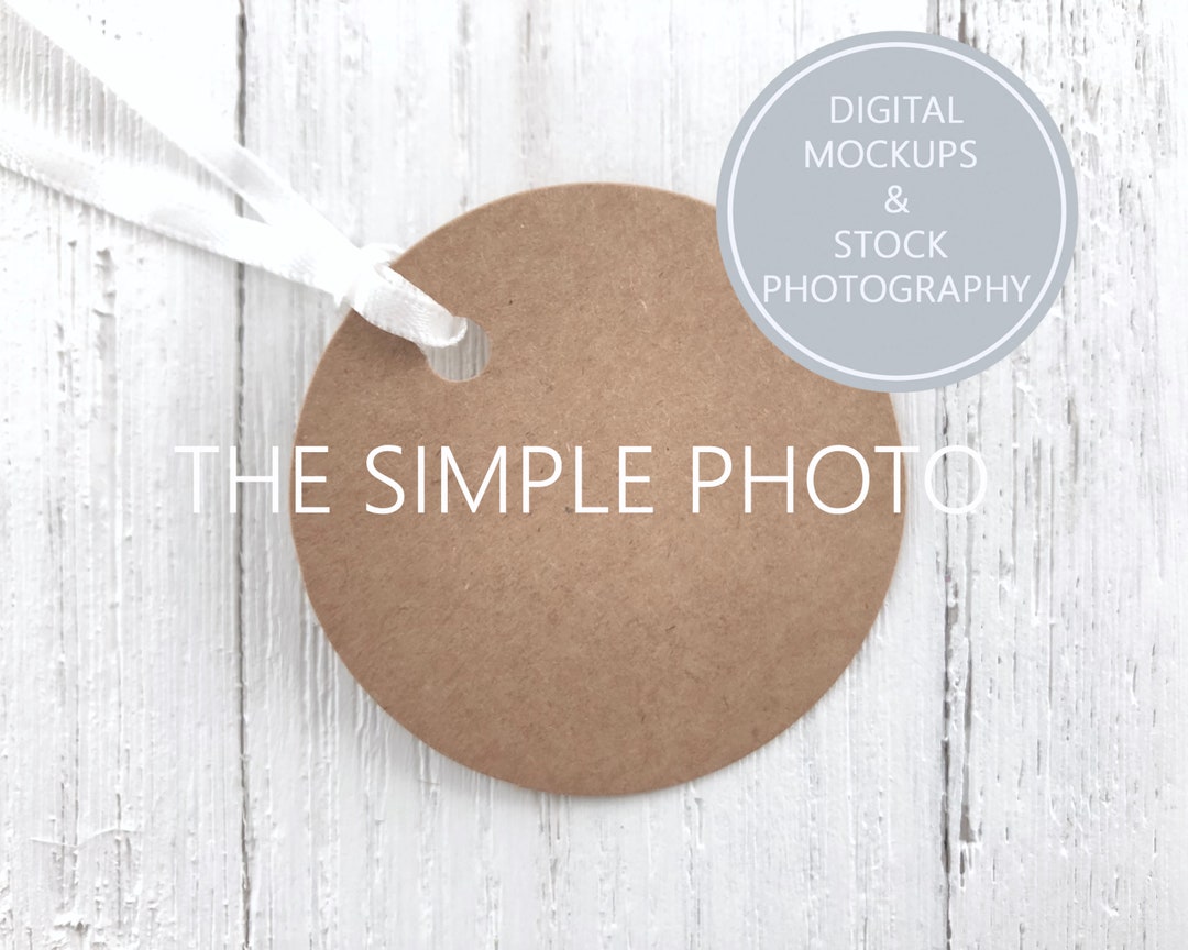 Round Brown Gift Tag Mockup Photo of Gift Tag Blank Gift Etsy