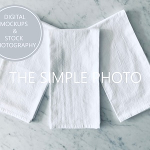 Towel Mockup, Kitchen Towel Photo, Kitchen Towel Mockup, Hand Towel Mock Up, Stock Photography, Image of White Towels, Blank Kitchen Towels