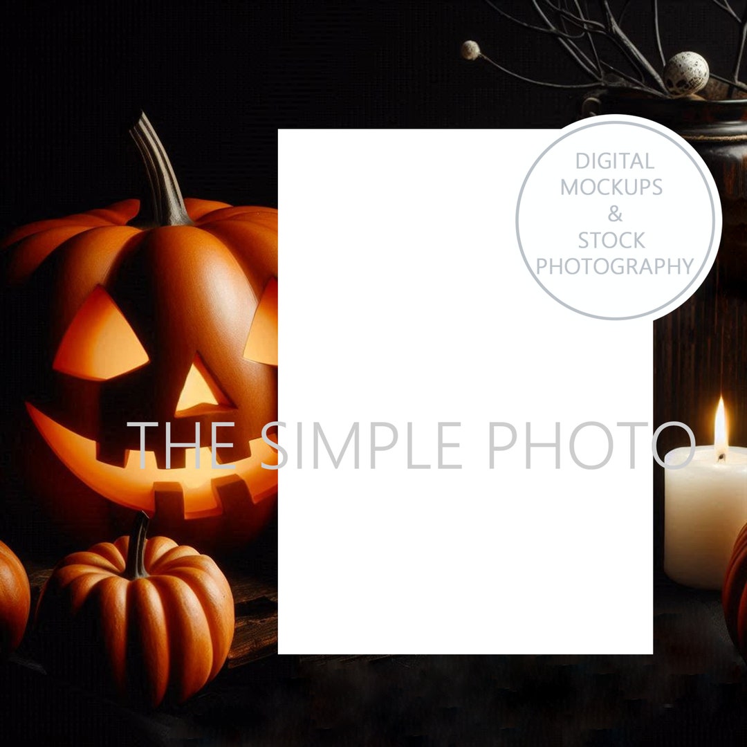 Blank 5x7 Halloween Invitation Mockup, Blank 5x7 Halloween Card Mockup ...