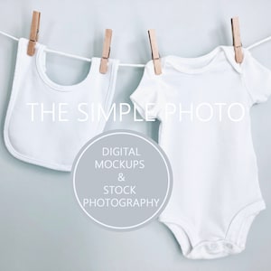 Baby Bib Mockup, Bodysuit and Bib Mockup, Baby Stock Photo, Styled Photography, Infant Mockup, Baby Mockup, Baby Clothes Photo,Digital Photo