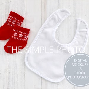 Baby Christmas Bib Mockup, Christmas Bib Photo, Christmas Baby Bib, Blank Bib, Christmas Mockup,Infant Holiday Mockup,Stock Photography,JPEG