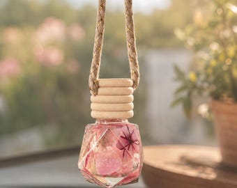 Floral Car Air Freshener | Hanging Car Diffuser  | Custom Scent