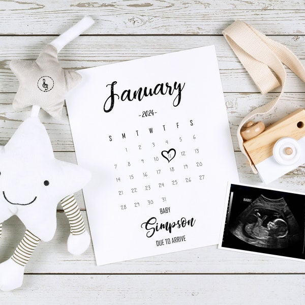 Pregnancy Announcement Due January 2024 Etsy