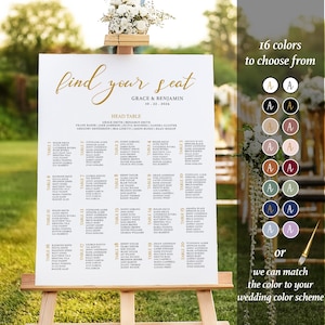 Wedding SEATING CHART, Custom Seating chart, Printed or Digital File, Find your seat sign, Reception sign, Wedding decor,Welcome sign poster