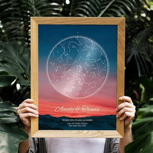 The day YOU WERE BORN Custom Star Map, Constellation Chart, Map of the Night Sky, Star Chart print, Personalized Star Map,21st birthday gift