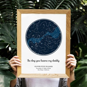 The day you became my daddy STAR MAP, Dad Gift from Daughter, First Father's Day Gift, Personalized Gifts for Dad, Father Daughter Gift, Son