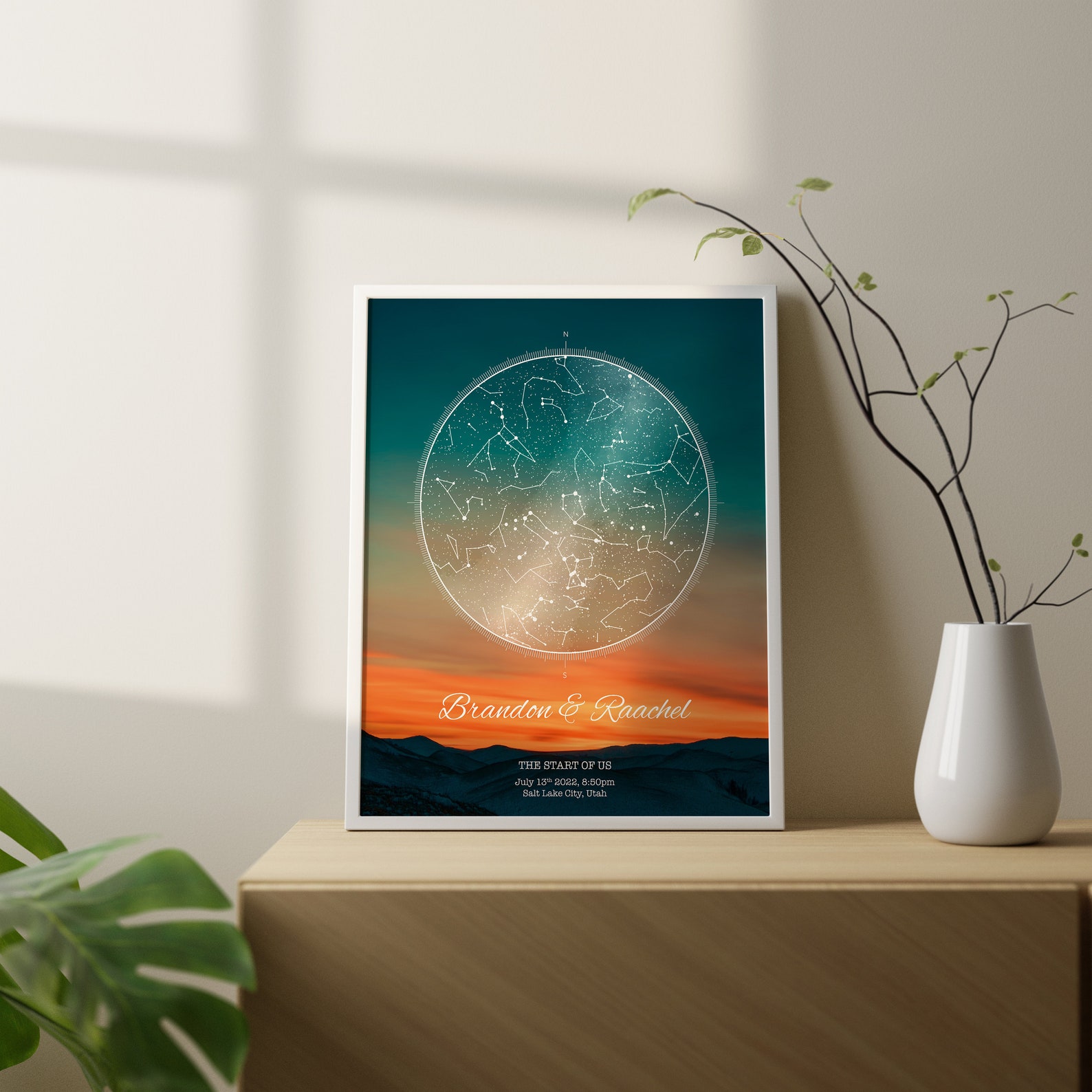 The Day YOU WERE BORN Custom Star Map, Constellation Chart, Map of the ...