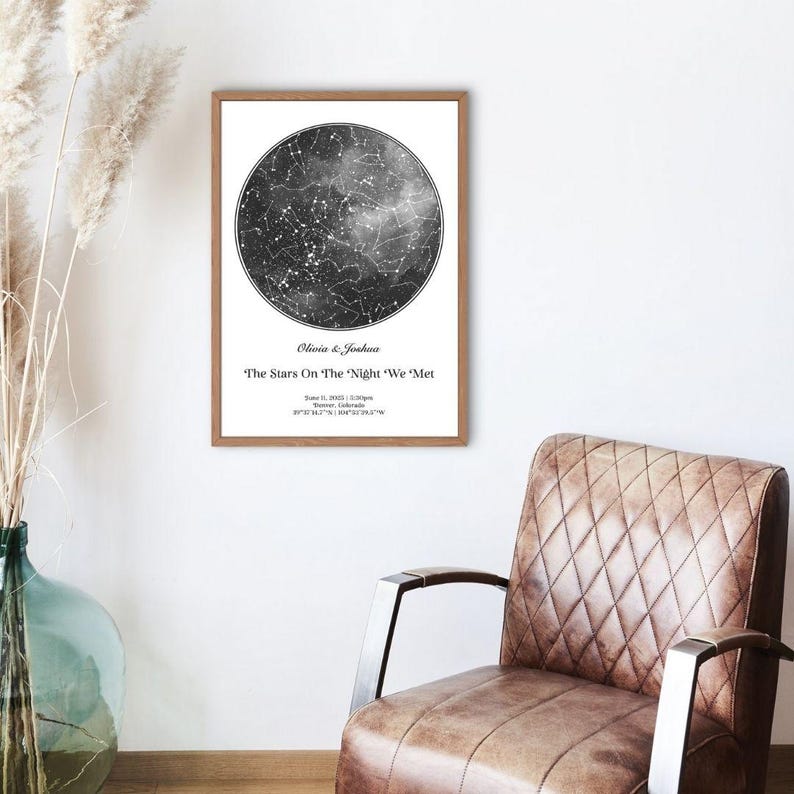 Custom Star Map Print • Night Sky Poster • Personalized Constellation ...