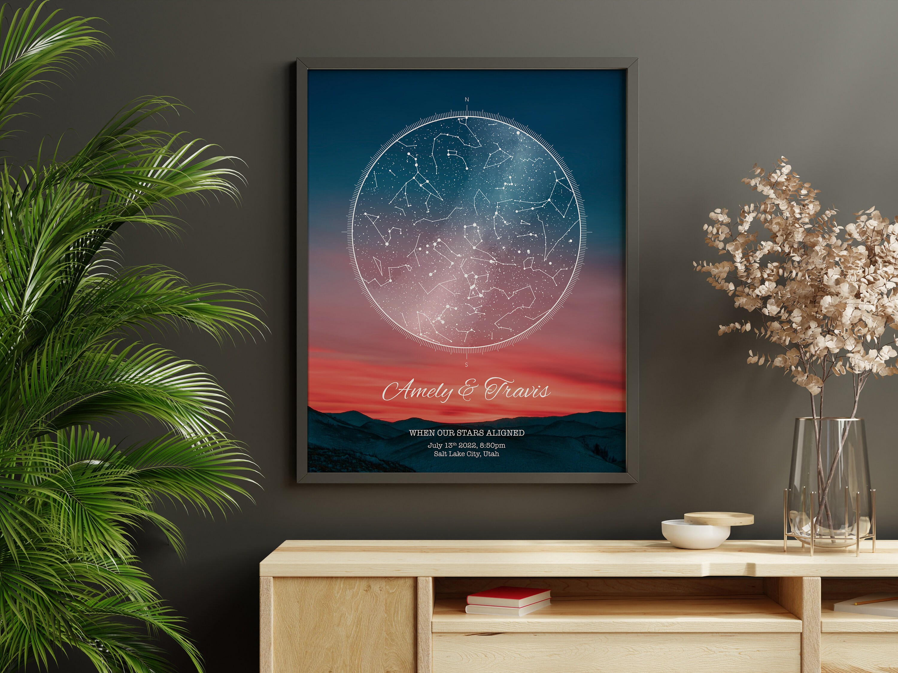 The Day YOU WERE BORN Custom Star Map, Constellation Chart, Map of the ...