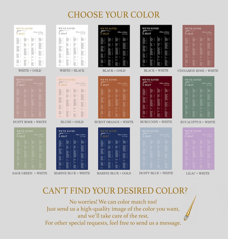 Color Heating Chart Alphabetical Wedding Seating Chart Sign A-Z, We’ve Saved You a Seat ...