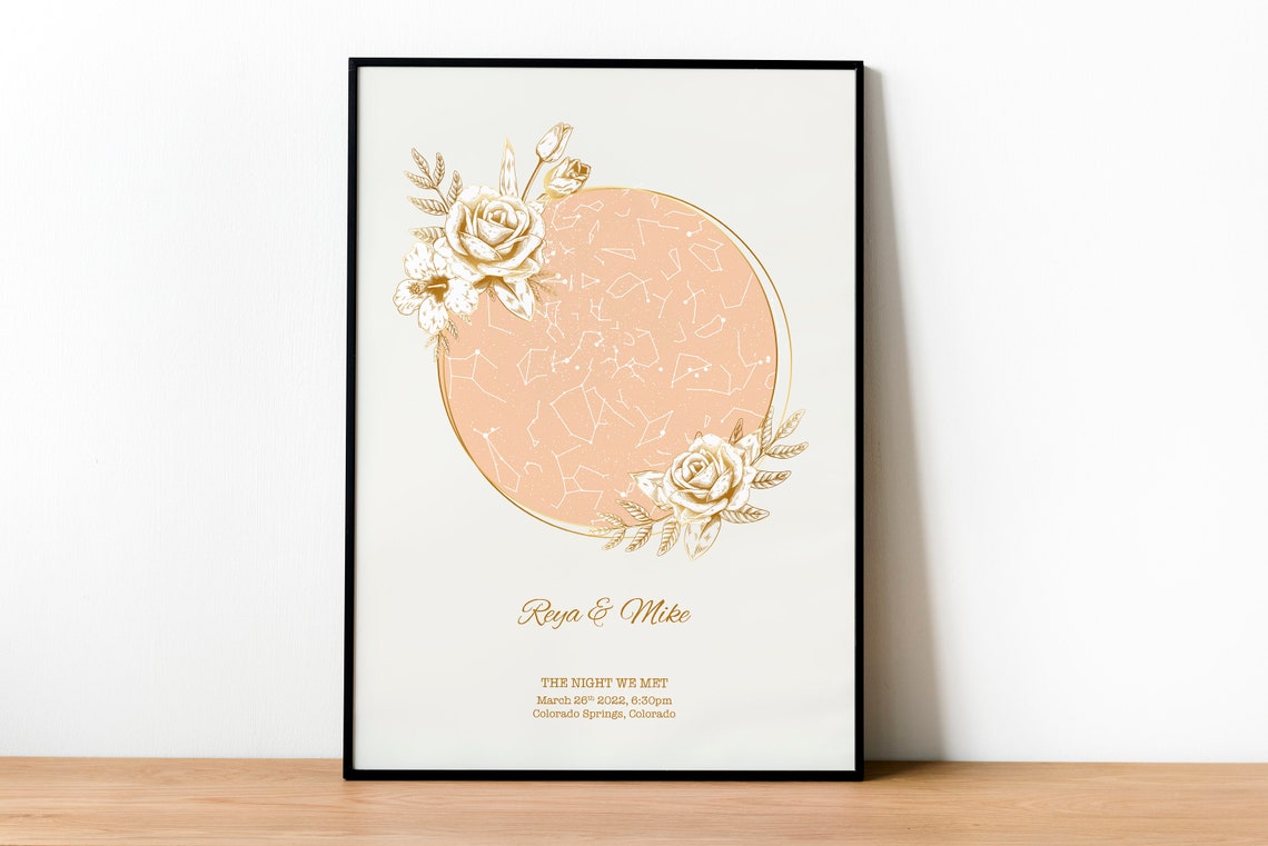 The Day YOU WERE BORN Custom Star Map, Wedding Anniversary, Map of the ...